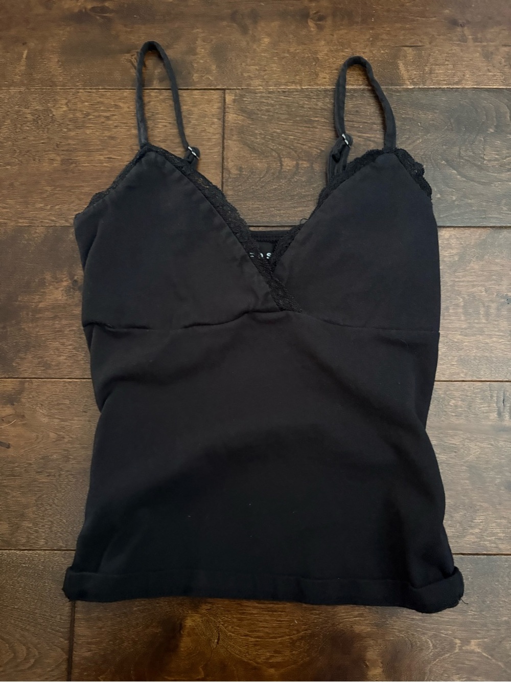 Aeropostale Black Lace Trim Camisole Tank